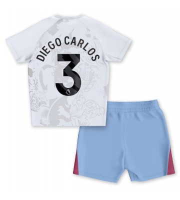 Aston Villa Diego Carlos #3 Segunda Equipación Niños 2023-24 Manga Corta (+ Pantalones cortos)